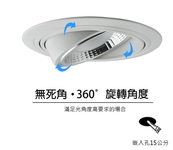 【光的魔法師】360度旋轉LED嵌燈