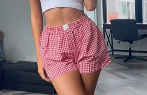 （女生穿男生四角褲）