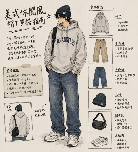 （美式休閒風穿搭建議）