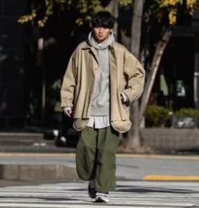 (大地色上下身＋機能外套)